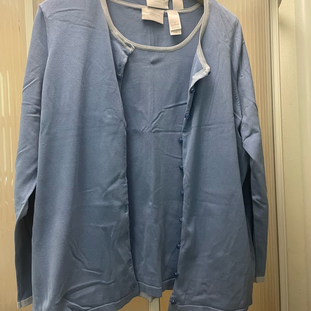 Blue Sweater set Liz Claiborne Woman 1X
